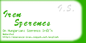 iren szerencs business card